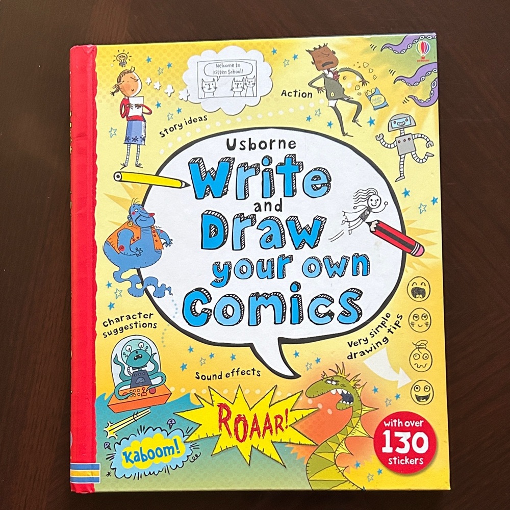 Usborne Write and Draw Your Own Comics spiral bound book